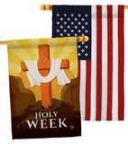 The Holy Week - Faith Religious Inspirational Vertical Impressions Decorative Flags HG190077 Made In USA
