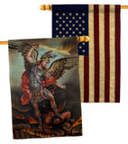 St. Michael Vanquishing Satan - Faith Religious Inspirational Vertical Impressions Decorative Flags HG190080 Made In USA