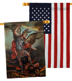 St. Michael Vanquishing Satan - Faith Religious Inspirational Vertical Impressions Decorative Flags HG190080 Made In USA