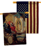 The Eternal Father Painting the Virgin of Guadalupe - Faith Religious Inspirational Vertical Impressions Decorative Flags HG190081 Made In USA