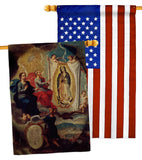 The Eternal Father Painting the Virgin of Guadalupe - Faith Religious Inspirational Vertical Impressions Decorative Flags HG190081 Made In USA