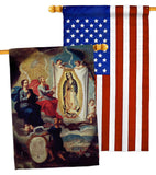 The Eternal Father Painting the Virgin of Guadalupe - Faith Religious Inspirational Vertical Impressions Decorative Flags HG190081 Made In USA