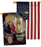 The Eternal Father Painting the Virgin of Guadalupe - Faith Religious Inspirational Vertical Impressions Decorative Flags HG190081 Made In USA