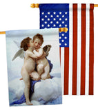 The First Kiss - Faith Religious Inspirational Vertical Impressions Decorative Flags HG190082 Made In USA