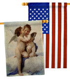 The First Kiss - Faith Religious Inspirational Vertical Impressions Decorative Flags HG190082 Made In USA