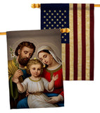 Holy Family - Faith Religious Inspirational Vertical Impressions Decorative Flags HG190085 Made In USA