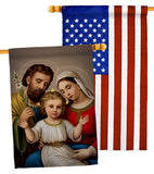 Holy Family - Faith Religious Inspirational Vertical Impressions Decorative Flags HG190085 Made In USA