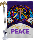 Pray For Peace - Faith Religious Inspirational Vertical Impressions Decorative Flags HG120057 Made In USA