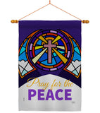 Pray For Peace - Faith Religious Inspirational Vertical Impressions Decorative Flags HG120057 Made In USA