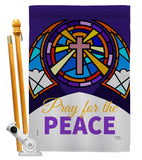 Pray For Peace - Faith Religious Inspirational Vertical Impressions Decorative Flags HG120057 Made In USA