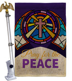 Pray For Peace - Faith Religious Inspirational Vertical Impressions Decorative Flags HG120057 Made In USA