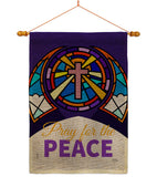 Pray For Peace - Faith Religious Inspirational Vertical Impressions Decorative Flags HG120057 Made In USA