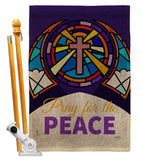 Pray For Peace - Faith Religious Inspirational Vertical Impressions Decorative Flags HG120057 Made In USA