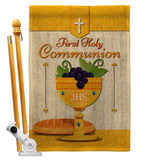 Holy Communion - Faith Religious Inspirational Vertical Impressions Decorative Flags HG120062 Made In USA