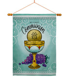 First Communion - Faith Religious Inspirational Vertical Impressions Decorative Flags HG130342 Made In USA