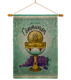 First Communion - Faith Religious Inspirational Vertical Impressions Decorative Flags HG130342 Made In USA