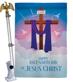 Happy Asgension - Faith Religious Inspirational Vertical Impressions Decorative Flags HG130429 Made In USA