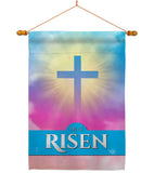 He Is Risen - Faith Religious Inspirational Vertical Impressions Decorative Flags HG190076 Made In USA