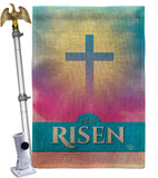 He Is Risen - Faith Religious Inspirational Vertical Impressions Decorative Flags HG190076 Made In USA