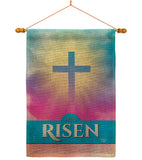 He Is Risen - Faith Religious Inspirational Vertical Impressions Decorative Flags HG190076 Made In USA