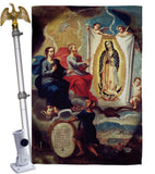 The Eternal Father Painting the Virgin of Guadalupe - Faith Religious Inspirational Vertical Impressions Decorative Flags HG190081 Made In USA