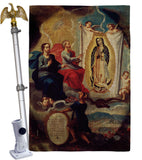 The Eternal Father Painting the Virgin of Guadalupe - Faith Religious Inspirational Vertical Impressions Decorative Flags HG190081 Made In USA