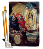 The Eternal Father Painting the Virgin of Guadalupe - Faith Religious Inspirational Vertical Impressions Decorative Flags HG190081 Made In USA