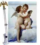 The First Kiss - Faith Religious Inspirational Vertical Impressions Decorative Flags HG190082 Made In USA