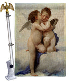 The First Kiss - Faith Religious Inspirational Vertical Impressions Decorative Flags HG190082 Made In USA