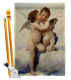 The First Kiss - Faith Religious Inspirational Vertical Impressions Decorative Flags HG190082 Made In USA