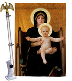 Virgin and Child - Faith Religious Inspirational Vertical Impressions Decorative Flags HG190086 Made In USA