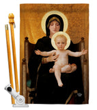 Virgin and Child - Faith Religious Inspirational Vertical Impressions Decorative Flags HG190086 Made In USA