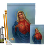 Sacred Heart Mary - Faith & Religious Inspirational Vertical Impressions Decorative Flags HG103051 Made In USA