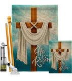 He is Risen - Faith & Religious Inspirational Vertical Impressions Decorative Flags HG103079 Made In USA