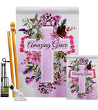 Floral Amazing Grace - Faith & Religious Inspirational Vertical Impressions Decorative Flags HG103089 Made In USA