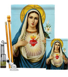 Prayer To Our Lady - Faith & Religious Inspirational Vertical Impressions Decorative Flags HG103095 Made In USA