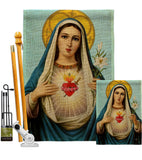 Prayer To Our Lady - Faith & Religious Inspirational Vertical Impressions Decorative Flags HG103095 Made In USA