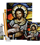 Jesus is the Good Shepherd - Faith & Religious Inspirational Vertical Impressions Decorative Flags HG192082 Made In USA
