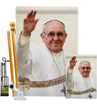 Papa Francis - Faith & Religious Inspirational Vertical Impressions Decorative Flags HG192162 Made In USA