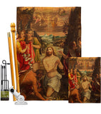 Baptism of Christ - Faith & Religious Inspirational Vertical Impressions Decorative Flags HG192377 Made In USA