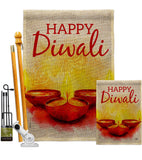 Diwali Greeting - Faith & Religious Inspirational Vertical Impressions Decorative Flags HG192475 Made In USA