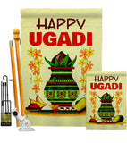 Happy Ugadi - Faith & Religious Inspirational Vertical Impressions Decorative Flags HG192503 Made In USA