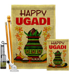 Happy Ugadi - Faith & Religious Inspirational Vertical Impressions Decorative Flags HG192503 Made In USA