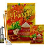 Happy Pongal - Faith & Religious Inspirational Vertical Impressions Decorative Flags HG192507 Made In USA