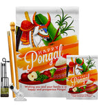 Happy Prosperous Pongal - Faith & Religious Inspirational Vertical Impressions Decorative Flags HG192514 Made In USA