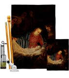 Adoration of the Shepherds - Faith & Religious Inspirational Vertical Impressions Decorative Flags HG192550 Made In USA