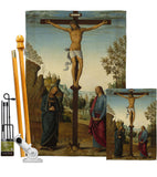 The Crucifixion with the Virgin - Faith & Religious Inspirational Vertical Impressions Decorative Flags HG192558 Made In USA