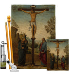 The Crucifixion with the Virgin - Faith & Religious Inspirational Vertical Impressions Decorative Flags HG192558 Made In USA