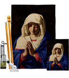 Virgin in Prayer - Faith & Religious Inspirational Vertical Impressions Decorative Flags HG192560 Made In USA