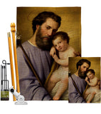 St. Joseph And Infant Jesus - Faith & Religious Inspirational Vertical Impressions Decorative Flags HG192597 Made In USA